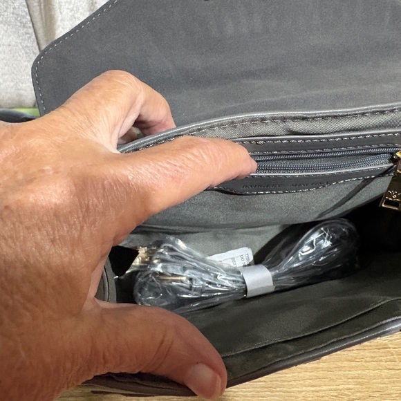 Badgley Mischka Gray Quilted Handbag/Crossbody - Picture 5 of 5